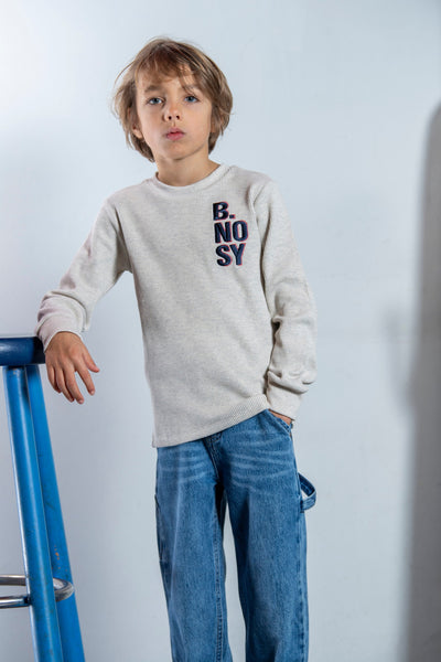 B.Nosy w25 Thomas B.Nosy boys waffle structure long sleeve Ecru Y508-6452 004
