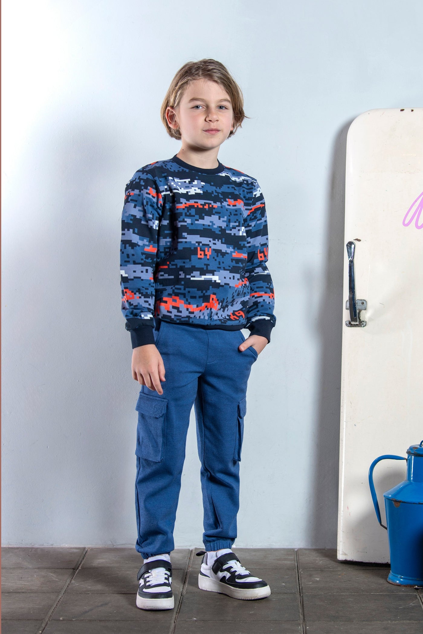 B.Nosy w25 Peter B.Nosy boys cargo sweat pants Bisque Y508-6652 579