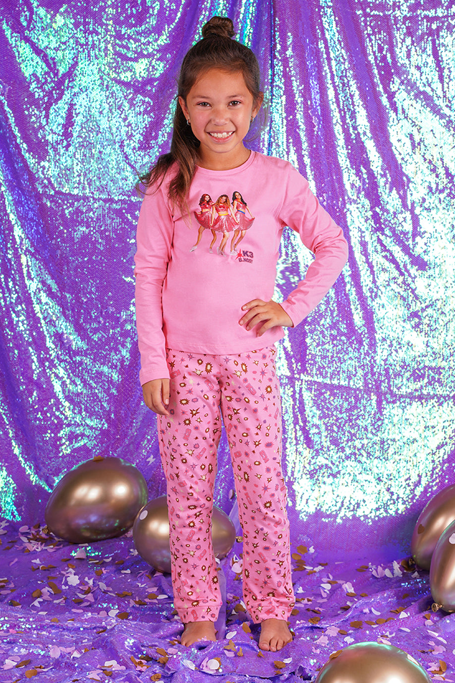 B.Nosy K3 w25 K3 Zoe B.Nosy girls pajama Fuchsia pink Y510-5905 281