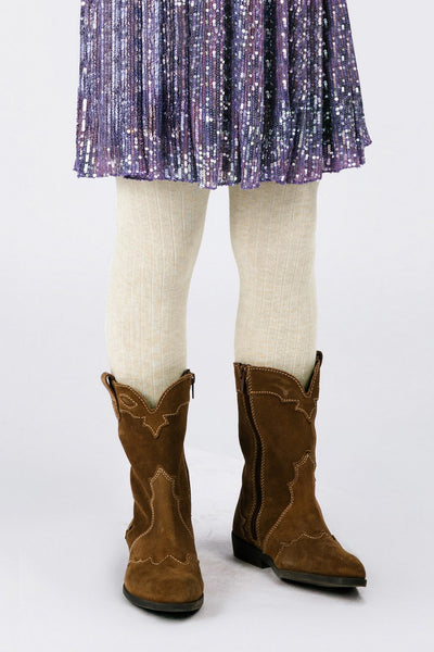 B-nosy Mia Girls Glitter Tight Ecru YNOOS-5920 004