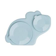 Done by Dear Silicone Stick&Stay plate Dotti Blue 1759162