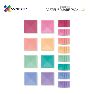 Connetix Pastel Square Pack 40 pc ct-p-00040-sq
