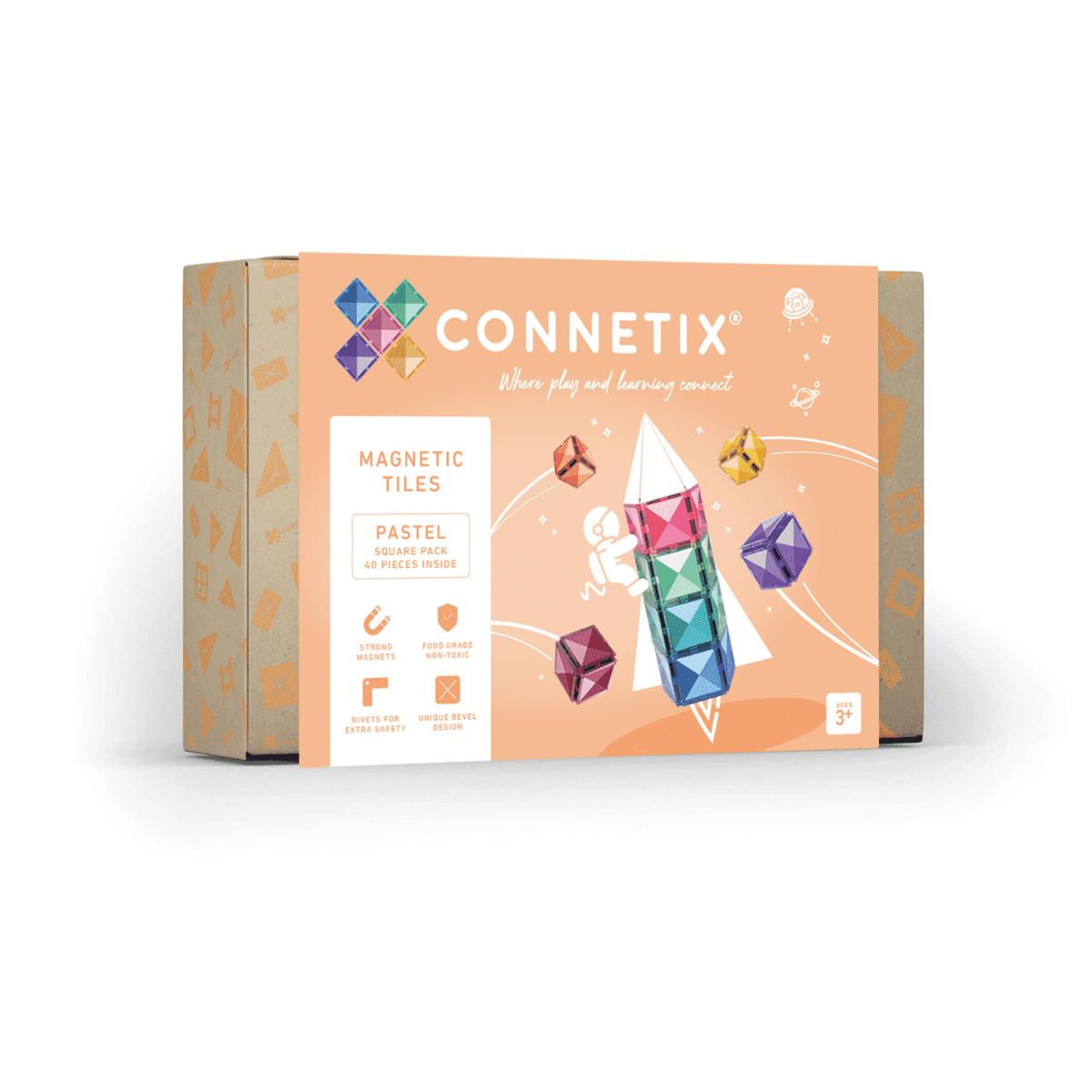 Connetix Pastel Square Pack 40 pc ct-p-00040-sq