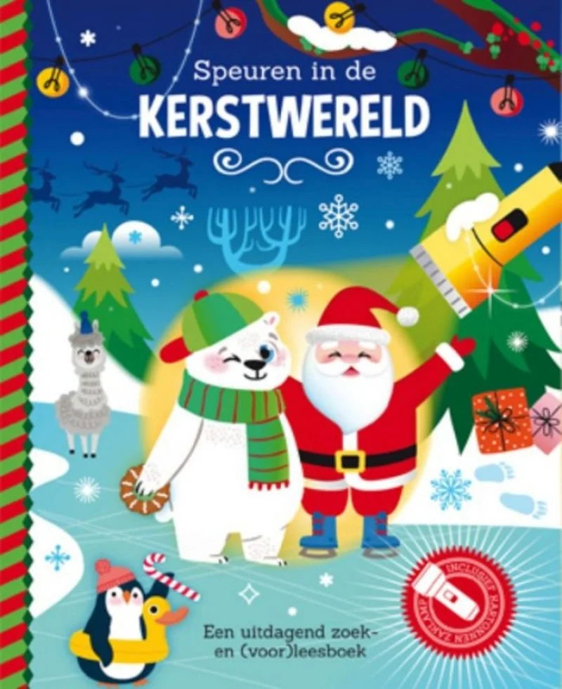 Lantaarn Publishers Speuren in de kerstwereld zaklampboek LU7529