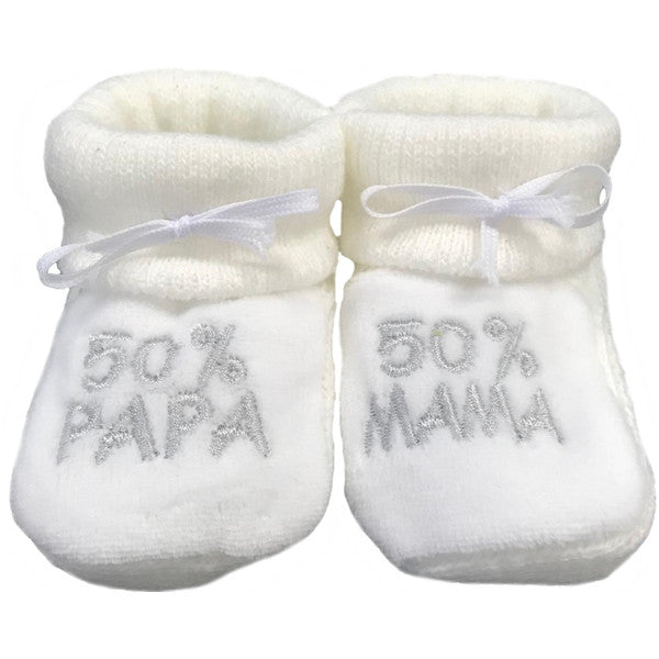 Petit Villain slofjes lichtblauw - 50% papa 50% mama