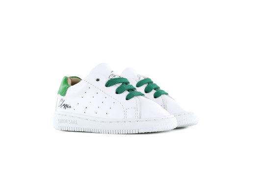 Shoesme witte babysneaker met groene details BN22S002-C