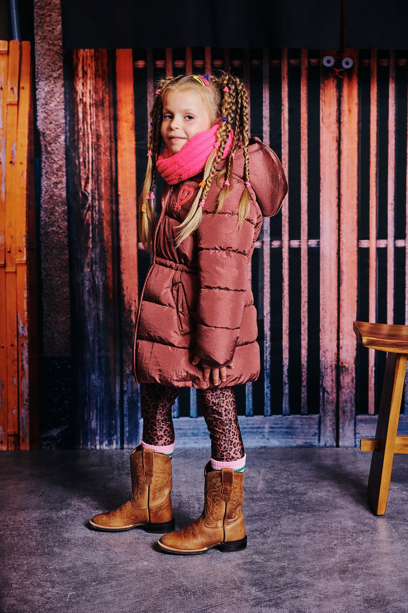 Z8 Kids W25 Unisex Sjaals Indi Neon pink