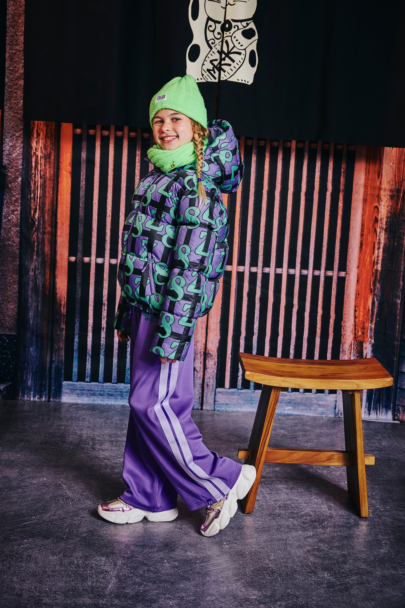Z8 Kids W25 Unisex Sjaals Indi Green gecko