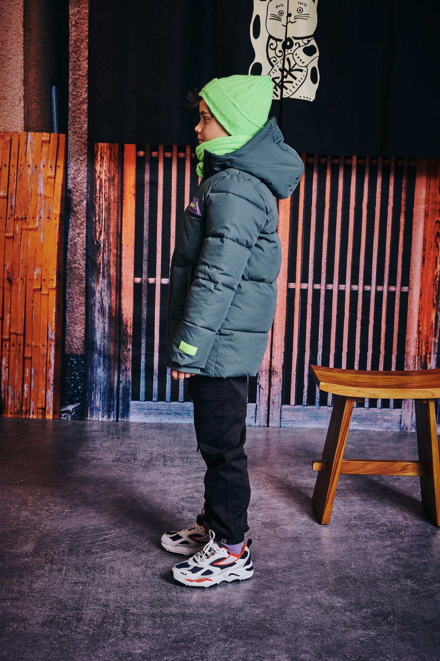 Z8 Kids W25 Unisex Sjaals Indi Green gecko