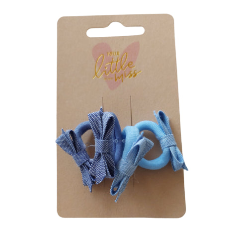 Your Little Miss Baby haarelastiekjes met strikje - Denim 10HS153670