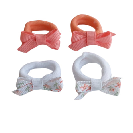 Your Little Miss Baby haarelastiekjes met strikje - Coral Bloom 10HS153684