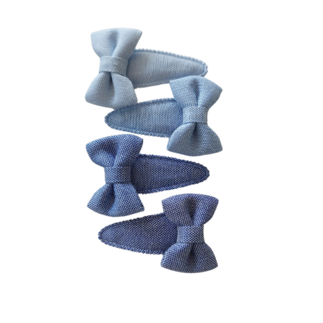 Your Little Miss Baby Haarspeldjes met strik - denim - 10HS153669