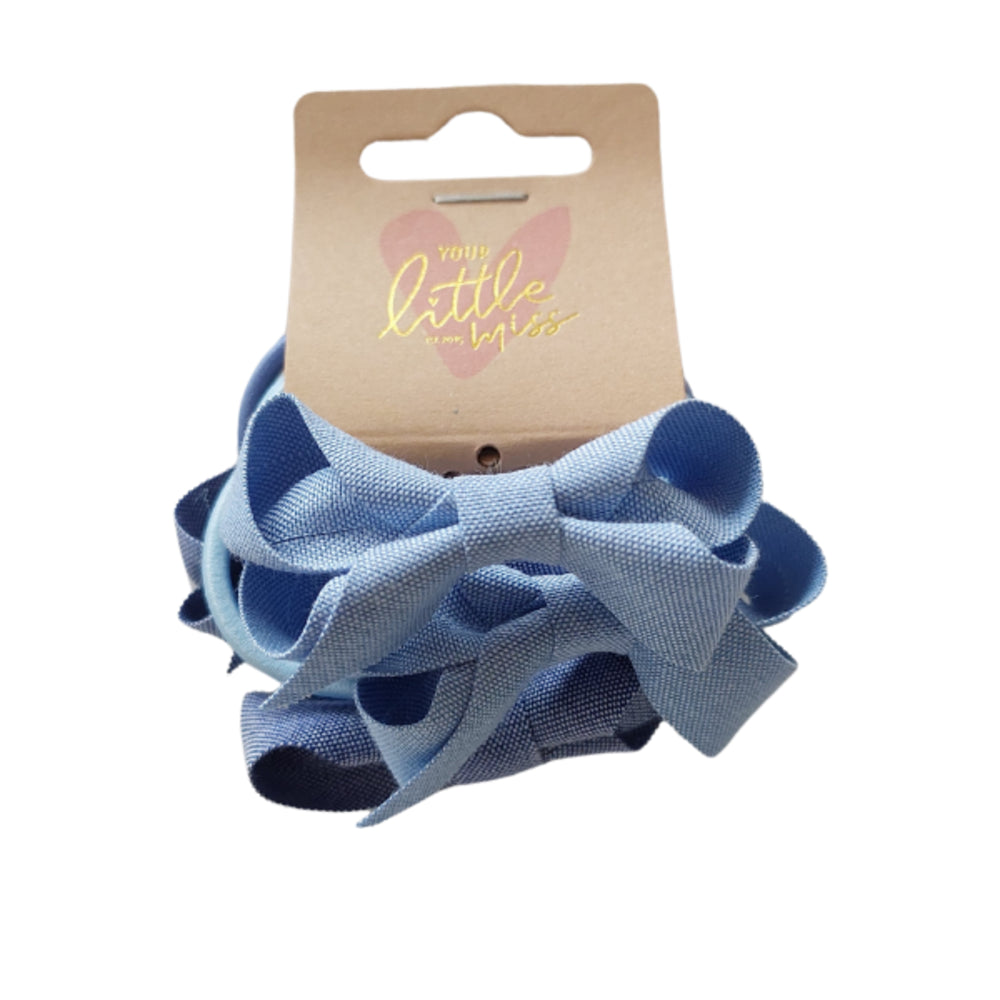 Your Little Miss Haarelastiekjes met strik - denim -  10HS153671