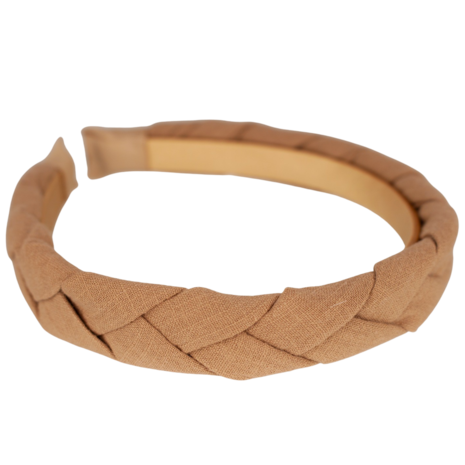 Your Little Miss Brede diadeem met vlecht - Brown Linnen 10HS152992