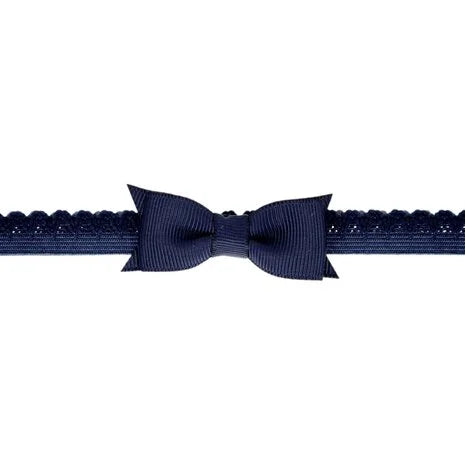 Your Little Miss Newborn baby haarbandje met kanten strik - Dark Blue 10HB150717