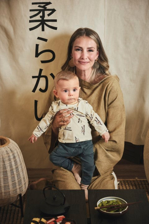 Z8 newborn W25 Boys Long sleeves Quirijn Vanilla cream/AOP