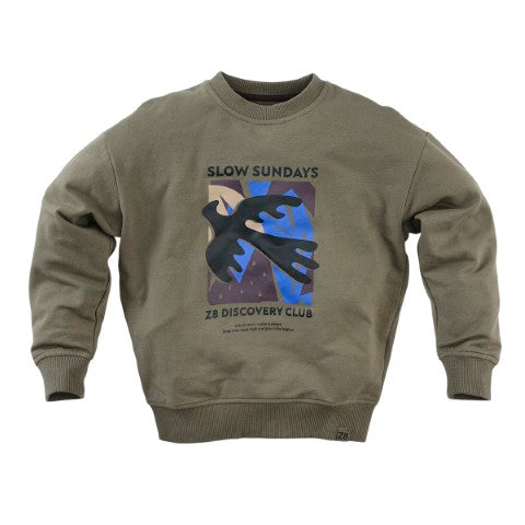 Z8 Kids W24 jongens sweater Zeno Smokey olive