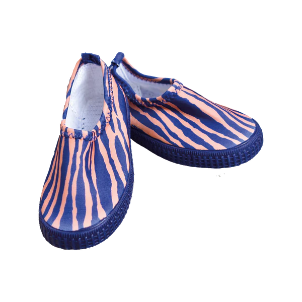 The Essentials Waterschoentjes Blauw Oranje Zebra