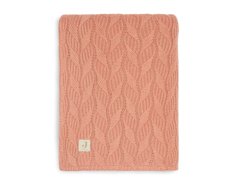 Jollein Deken Wieg 75x100cm Spring Knit - Rosewood/Coral Fleece 517-511-66037