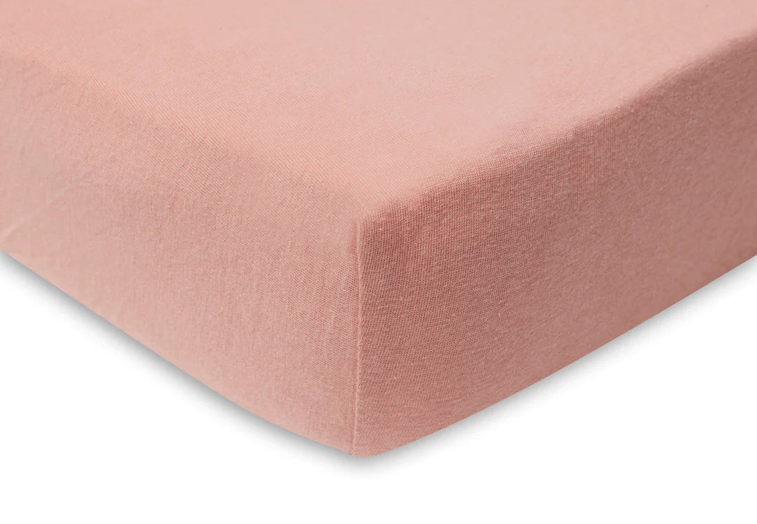 Jollein Hoeslaken Jersey 60x120cm - Pale Pink/Rosewood - 2 Stuks 2511-507-00158