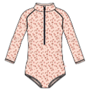 Swim Essentials badpak met lange mouw old pink UPF50+