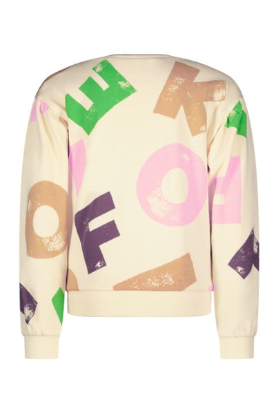 Flo girls sweater graphic letter Cream F208-5387 035