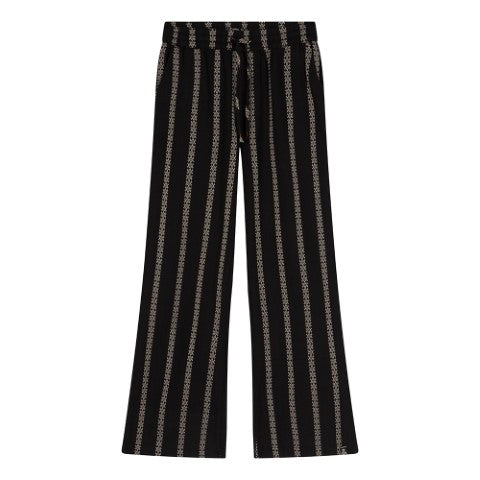 Indian Blue Jeans  s23 Wide Pants Printed Stripe Black IBGS23-2265 999