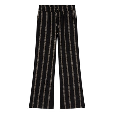 Indian Blue Jeans  s23 Wide Pants Printed Stripe Black IBGS23-2265 999