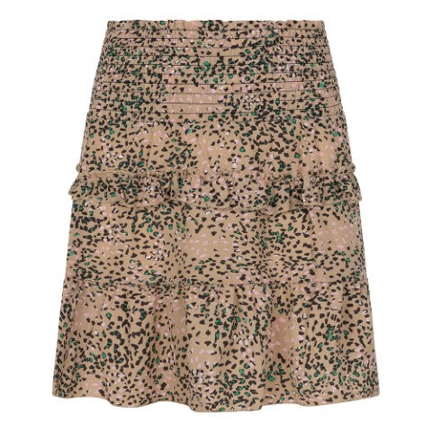 Indian Blue Jeans  s23 Skirt Leopard Camel sand IBGS23-6133 730