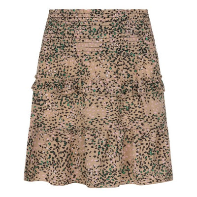 Indian Blue Jeans  s23 Skirt Leopard Camel sand IBGS23-6133 730