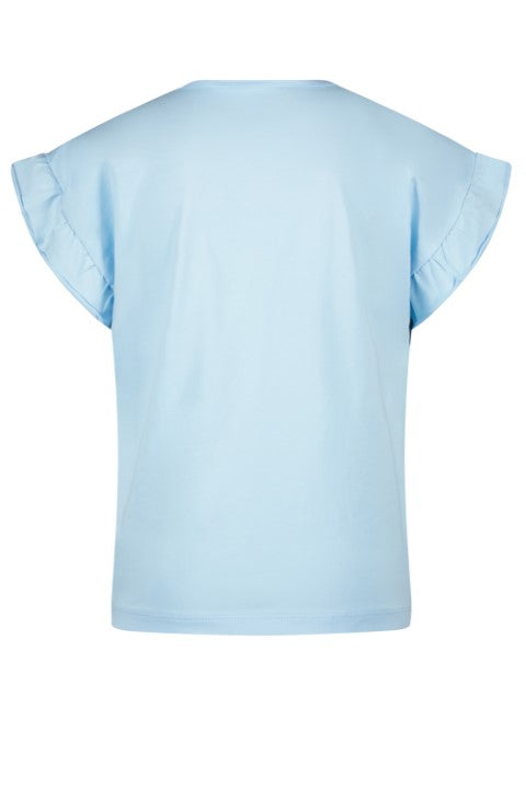 NoNo ss23 Kanou tshirt short ruffled sleeve with Follow print Sky High N302-5402 139