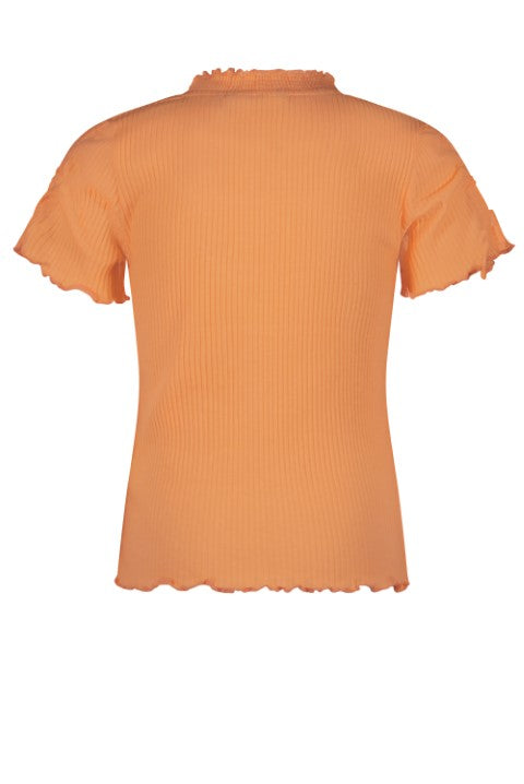 NoNo ss23 Kaby rib jersey tshirt half sleeve with string detail at sleeve Melon N302-5410 535