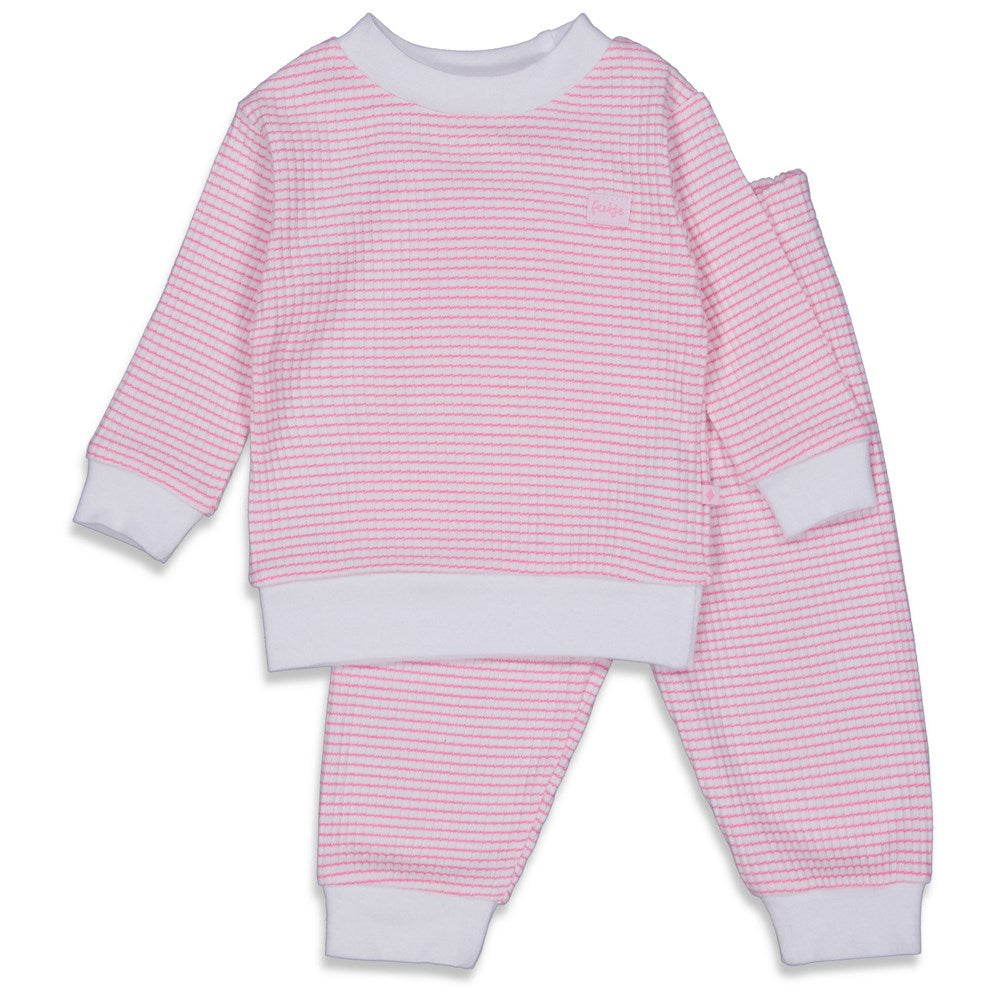 Feetje Pyjama wafel roze met witte achtergrond 3056021