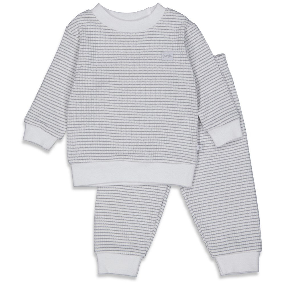 Feetje Pyjama wafel in grijs met witte achtergrond 3056031