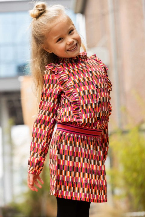 Quapi RAQUEL W221 DRESS AOP Multicolour Stripe