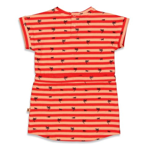 Feetje Jurk streep - Papaya Punch Rood 51400425