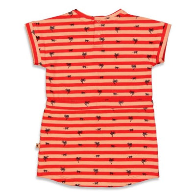 Feetje Jurk streep - Papaya Punch Rood 51400425