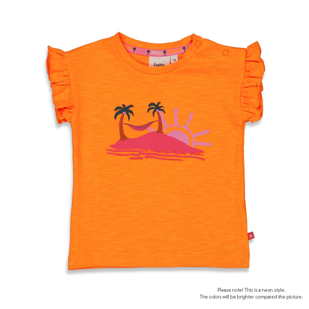 Feetje s23 S2337 T-shirt - Sunny Days Neon Oranje 51700808