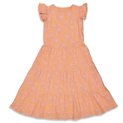 Jubel S23 Maxi jurk AOP - Sunny Days Neon Oranje 91400357 S23J3