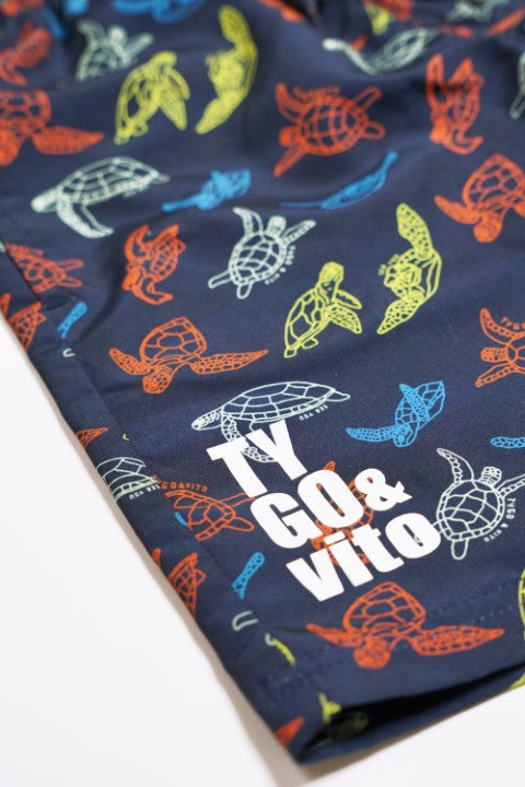 Tygo & Vito S23 Boys Kids beachshorts AO print TURTLE Navy X302-6661 190