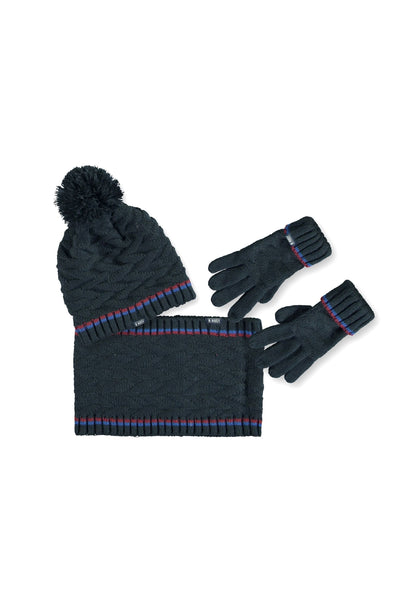 Bnosy Boys hat,carf and gloves small stripe navy Y207-6915 151